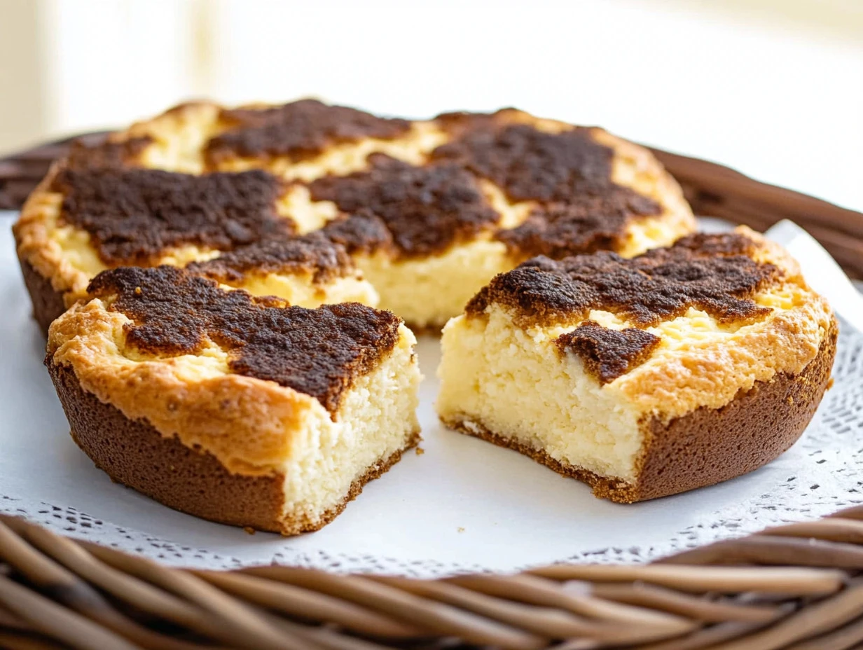 Zuckerfreier Low Carb Russischer Zupfkuchen auf einem Teller